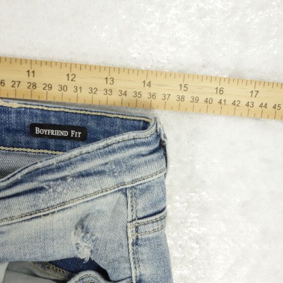 Judy Blue Light Blue Distressed Boyfriend Jeans - Picture 9 of 14